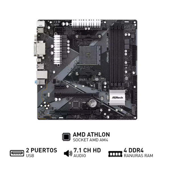 Placa Madre Marca Asrock Modelo B450M PRO 4-F R 2.0